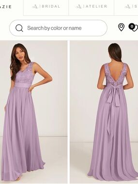Azazie Wisteria Lace A-Line Maxi Dress in Wisteria